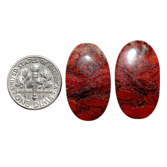 Snake Skin Jasper Pair 14.5x25.1x4.5 mm Oval Shape Polished Gemstone LS11-07817