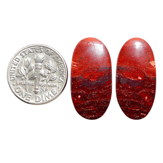 Snake Skin Jasper Pair 11.85x23.7x4 mm Oval Shape Polished Gemstone LS11-07819