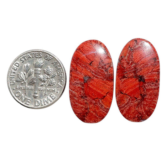 Snake Skin Jasper Pair 13.1x24.7x4.5 mm Oval Shape Polished Gemstone LS11-07820