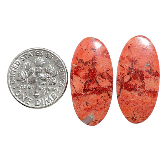 Snake Skin Jasper Pair 12.5x25.5x4 mm Oval Shape Polished Gemstone LS11-07821