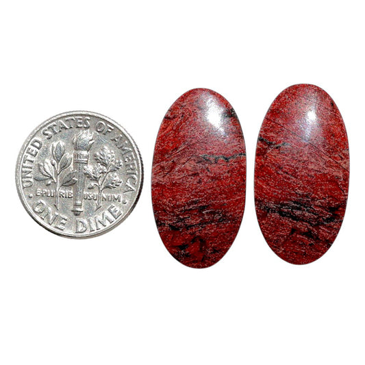 Snake Skin Jasper Pair 13.1x24.7x4.5 mm Oval Shape Polished Gemstone LS11-07825
