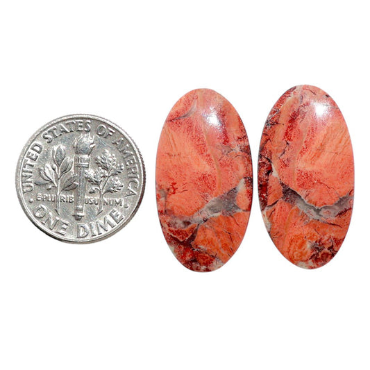 Snake Skin Jasper Pair 13.2x24.85x4.7 mm Oval Shape Polished Gemstone LS11-07832