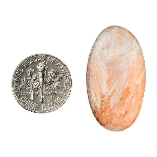 Orange Scolecite 17.3x30.65x7.5 mm Oval Shape Polished Gemstone LS110-06193