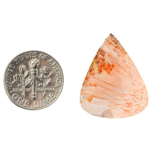 Orange Scolecite 20x24.7x5 mm Pear Shape Polished Gemstone LS110-06194