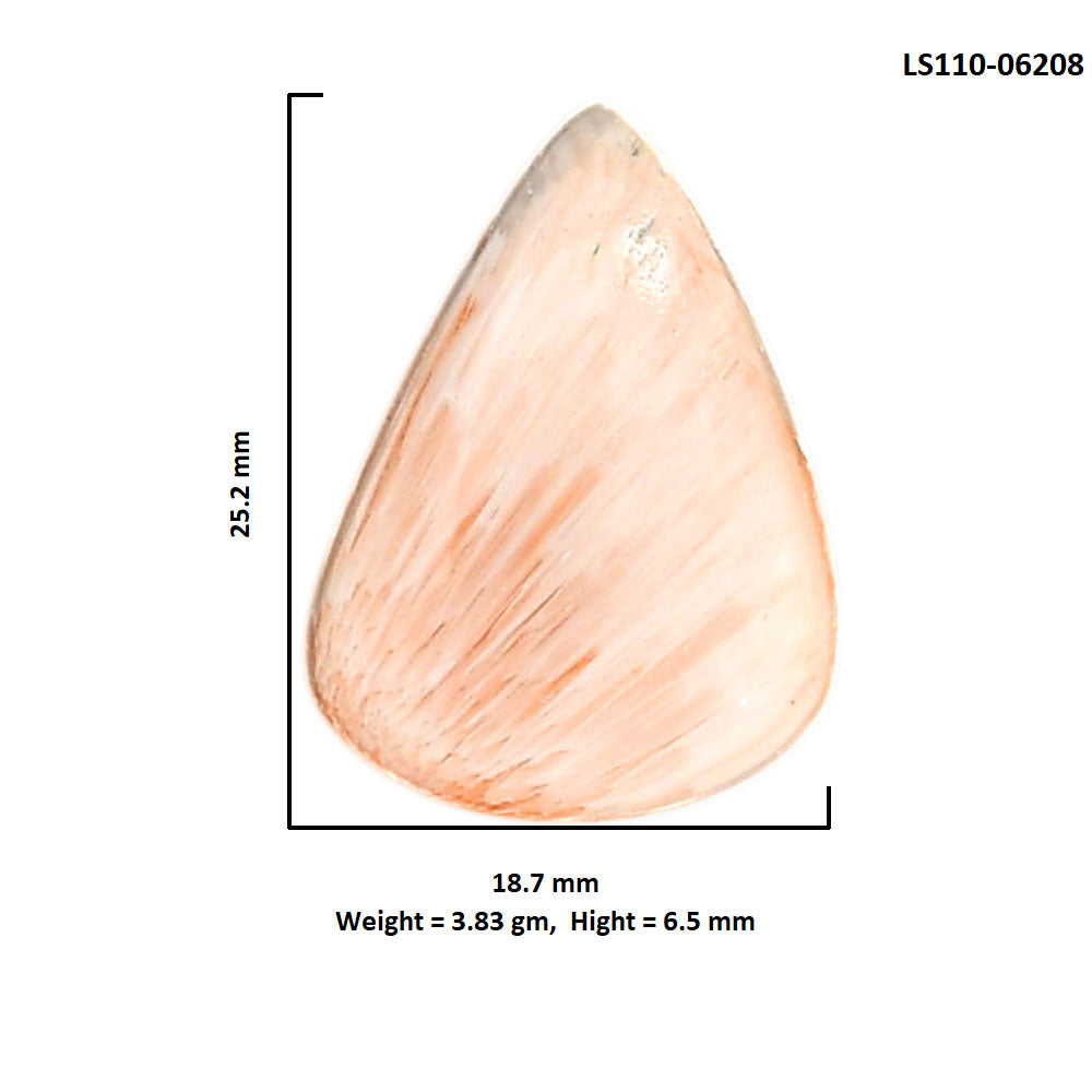 Orange Scolecite 18.7x25.2x6.5 mm Pear Shape Polished Gemstone LS110-06208