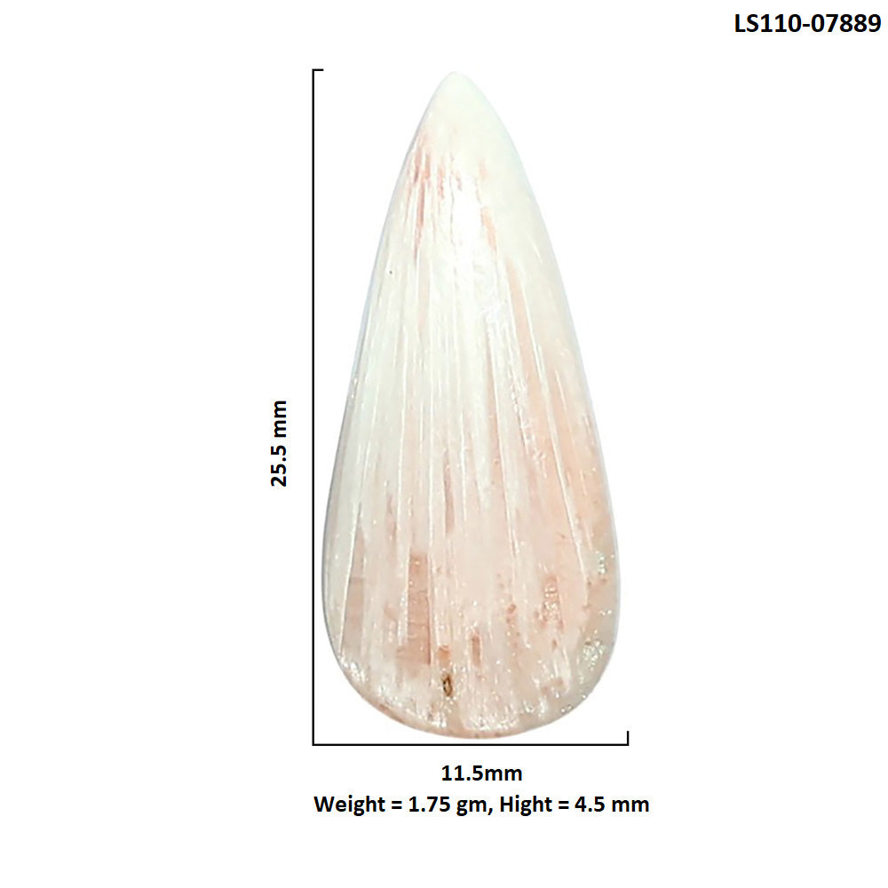 Orange Scolecite 11.5x25.5x4.5 mm Pear Shape Polished Gemstone LS110-07889