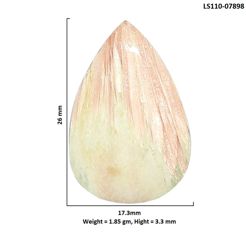 Orange Scolecite 17.3x26x3.3 mm Pear Shape Polished Gemstone LS110-07898