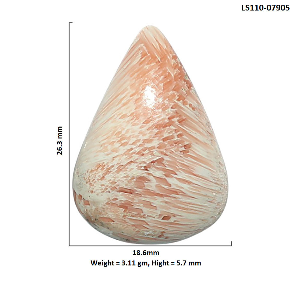 Orange Scolecite 18.6x26.3x5.7 mm Pear Shape Polished Gemstone LS110-07905