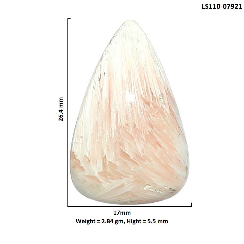 Orange Scolecite 17x26.4x5.5 mm Pear Shape Polished Gemstone LS110-07921