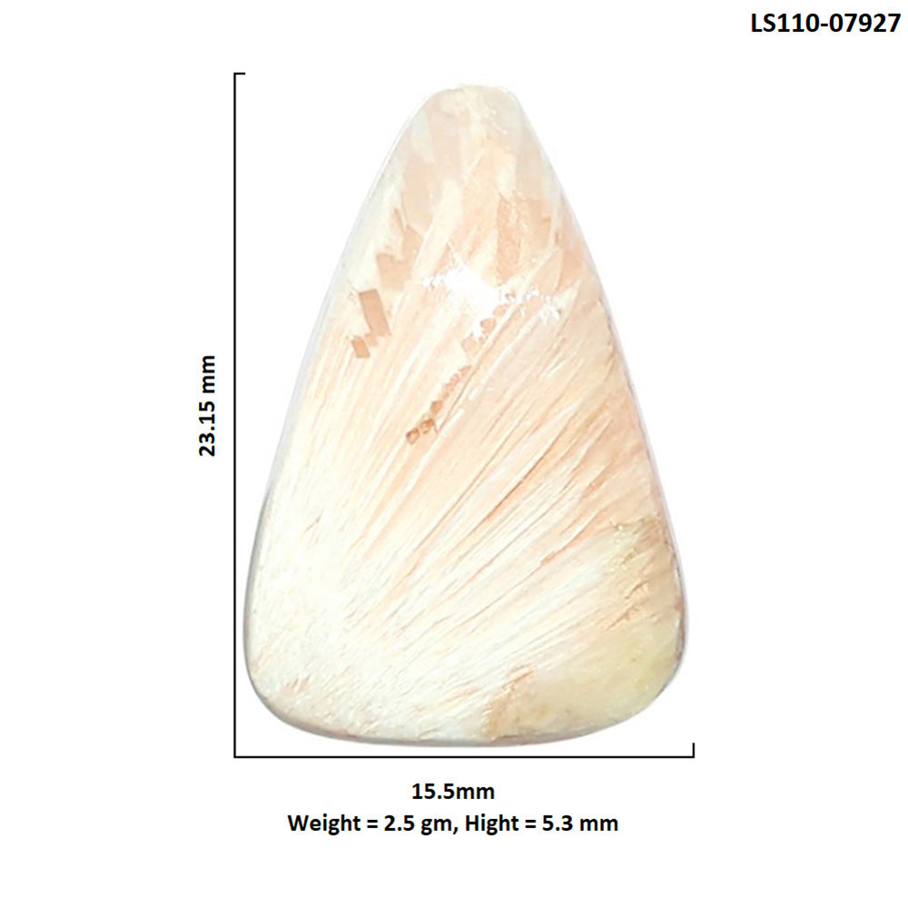 Orange Scolecite 15.5x23.15x5.3 mm Fancy Shape Polished Gemstone LS110-07927