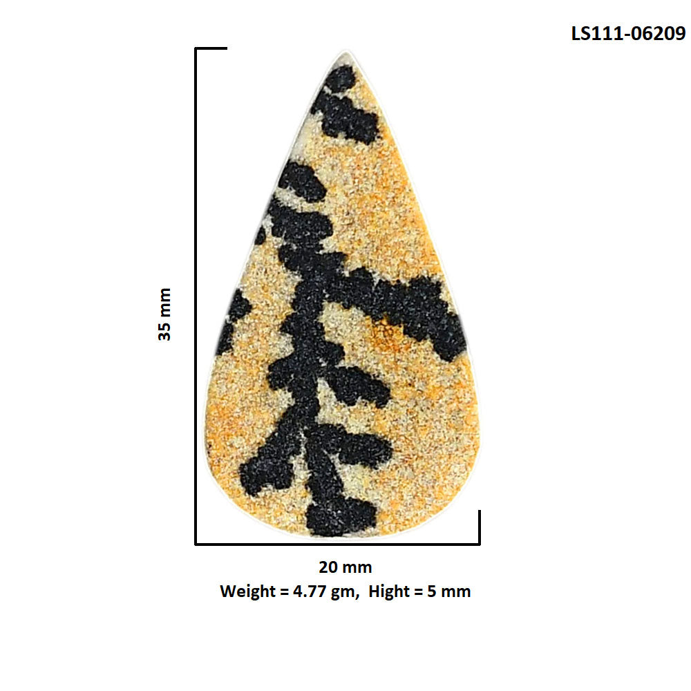 Germany Psilomelane Dendrite 20x35x5 mm Pear Shape Polished Gemstone LS111-06209
