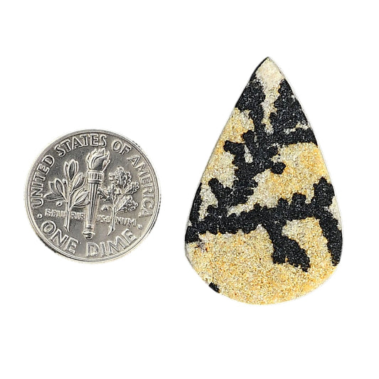 Germany Psilomelane Dendrite 20.6x32.2x5.5 mm Pear Shape Polished Gemstone LS111-06212