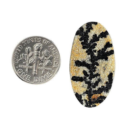 Germany Psilomelane Dendrite 16.7x31x4.5 mm Oval Shape Polished Gemstone LS111-06214