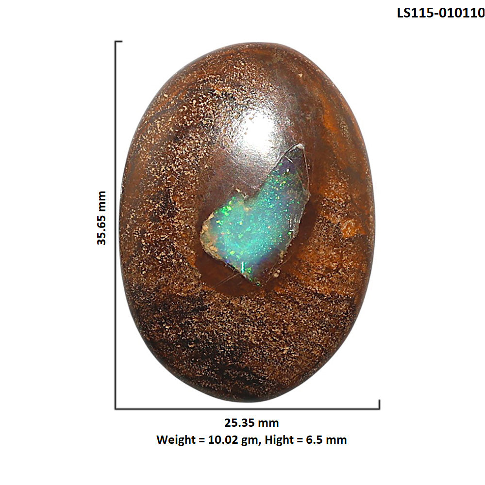 Natural Boulder Opal 25.35x35.65x6.5 mm Oval Shape Polished Gemstone LS115-010110