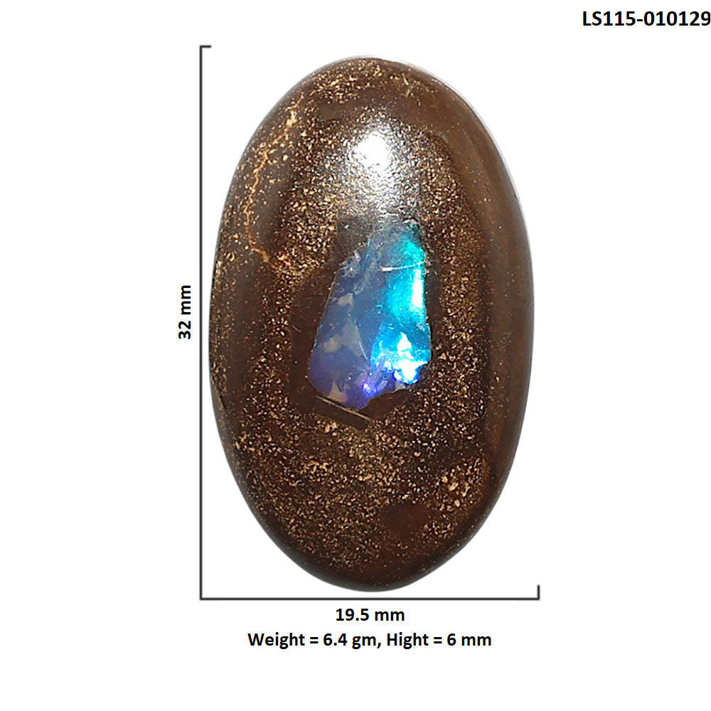 Natural Boulder Opal 19.5x32x6 mm Oval Shape Polished Gemstone LS115-010129