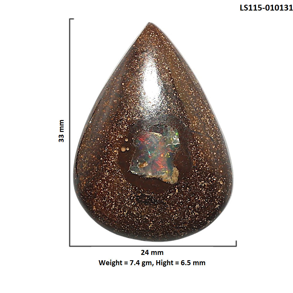 Natural Boulder Opal 24x33x6.5 mm Pear Shape Polished Gemstone LS115-010131