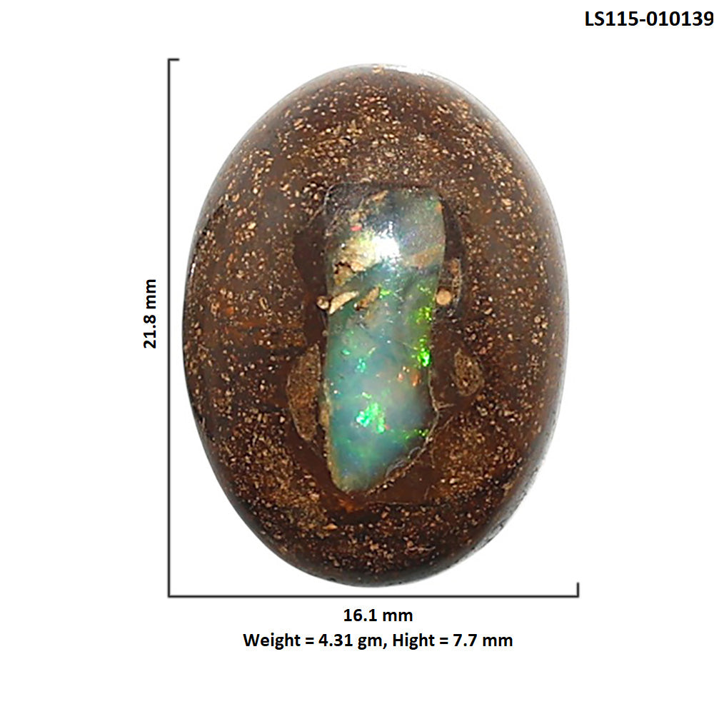 Natural Boulder Opal 16.1x21.8x7.7 mm Oval Shape Polished Gemstone LS115-010139