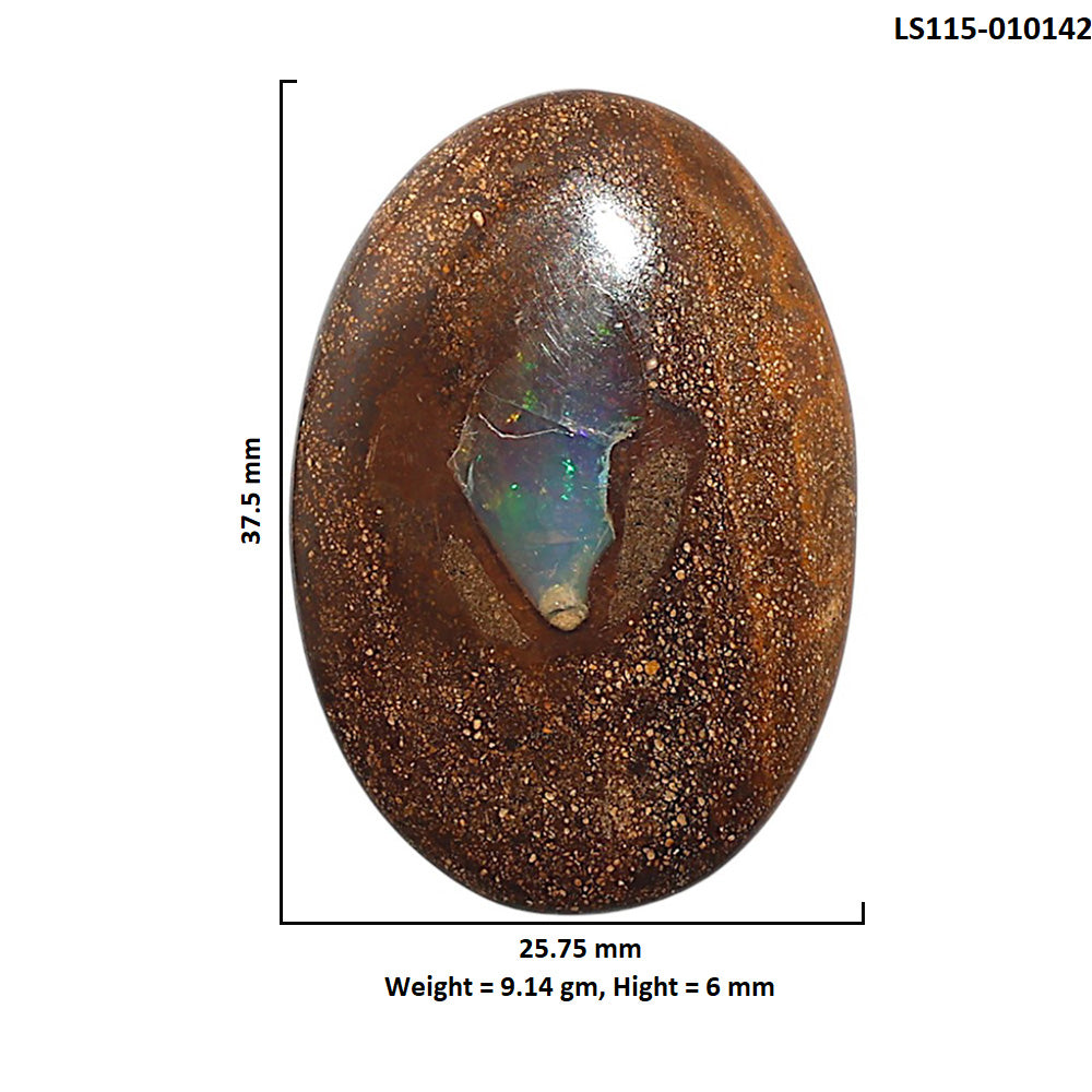 Natural Boulder Opal 25.75x37.5x6 mm Oval Shape Polished Gemstone LS115-010142