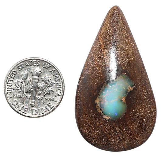 Boulder Opal 24x42.9x7 mm Pear Shape Polished Gemstone LS115-08696