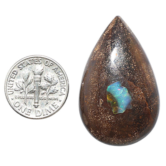 Boulder Opal 22.5x36x6.5 mm Pear Shape Polished Gemstone LS115-08697