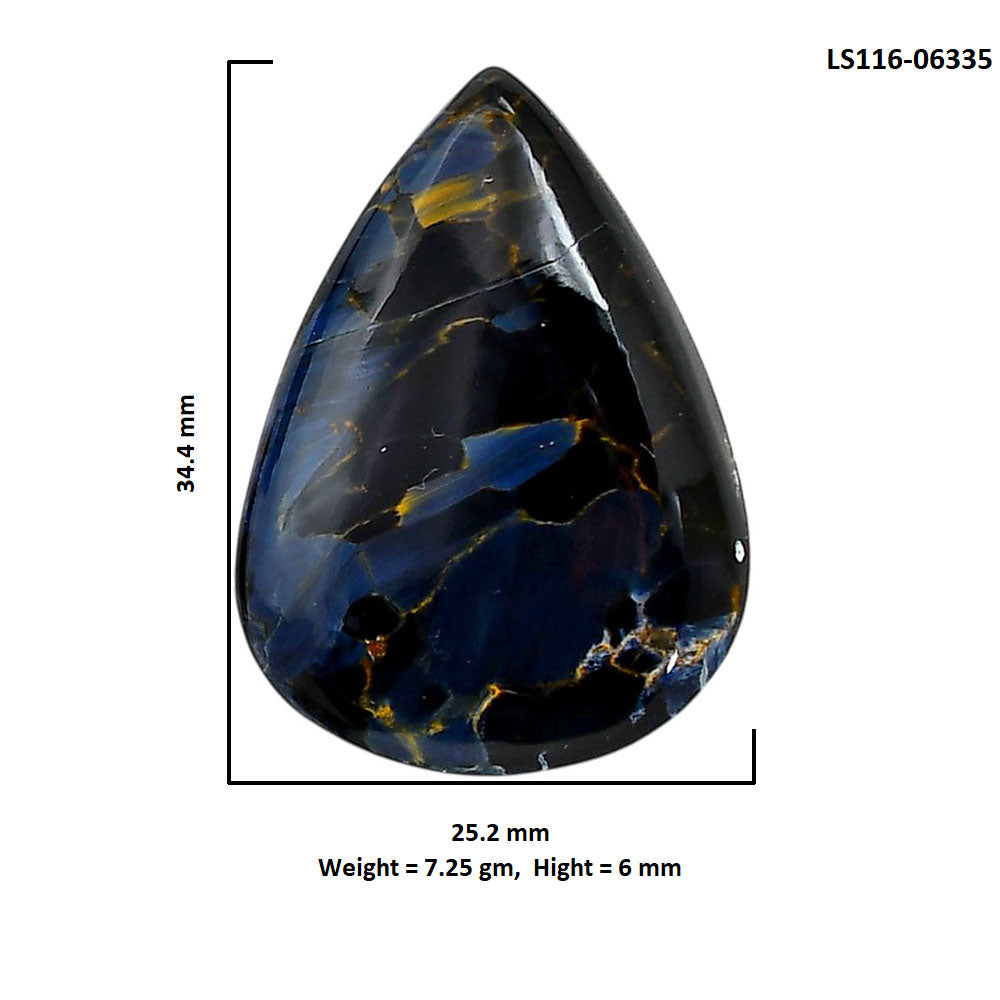Pietersite 25.2x34.4x6 mm Pear Shape Polished Gemstone LS116-06335