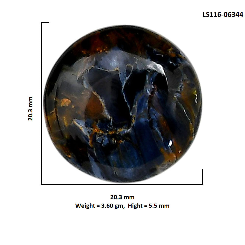 Pietersite 20.3x20.3x5.5 mm Round Shape Polished Gemstone LS116-06344