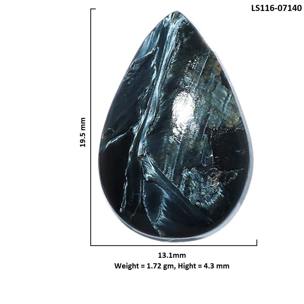 Pietersite 13.1x19.5x4.3 mm Pear Shape Polished Gemstone LS116-07140