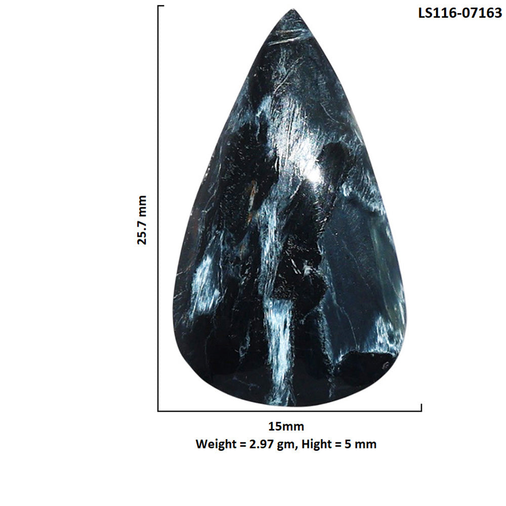 Pietersite 15x25.7x5 mm Pear Shape Polished Gemstone LS116-07163