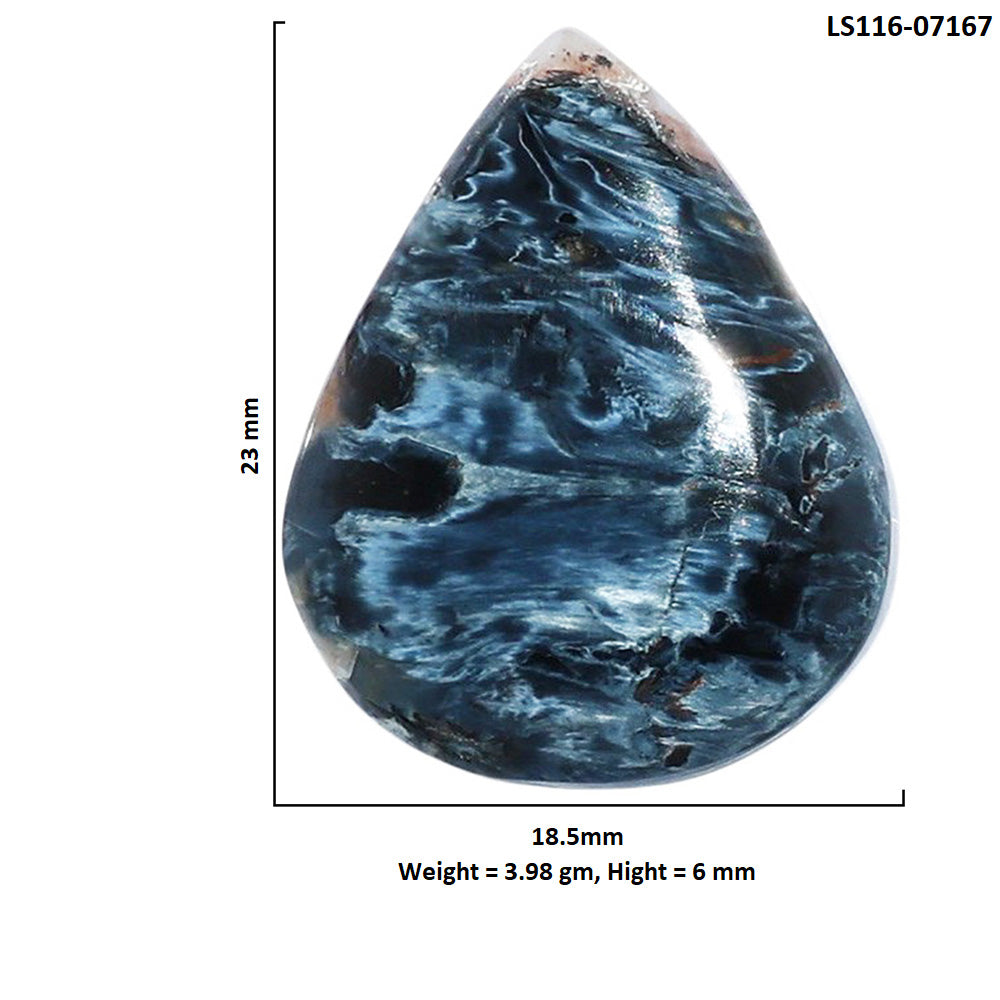 Pietersite 18.5x23x6 mm Pear Shape Polished Gemstone LS116-07167