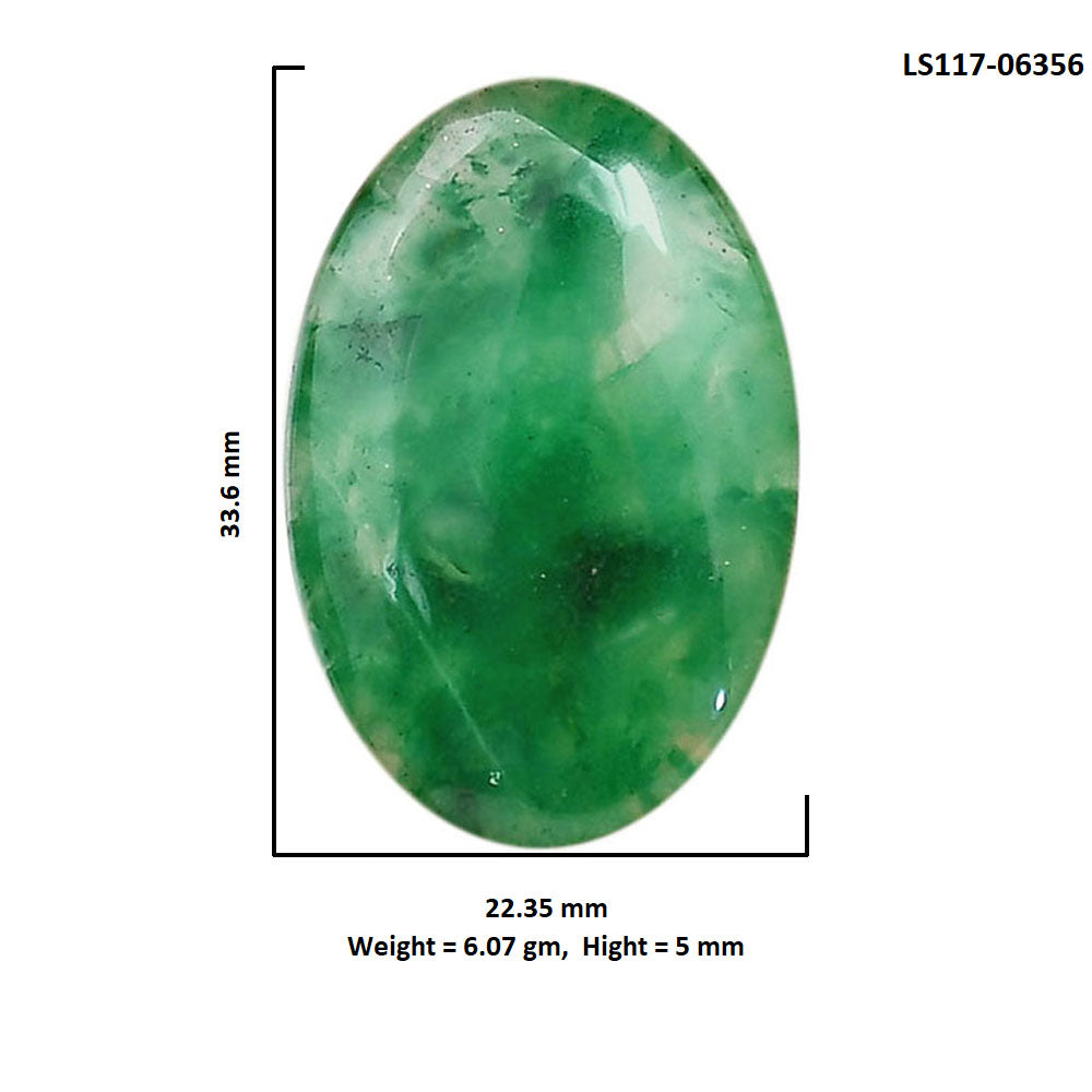 Green Jade 22.35x33.6x5 mm Oval Shape Polished Gemstone LS117-06356
