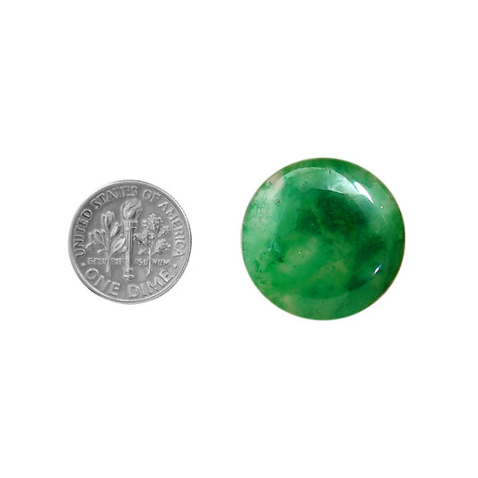 Green Jade 22x22x5 mm Round Shape Polished Gemstone LS117-06363