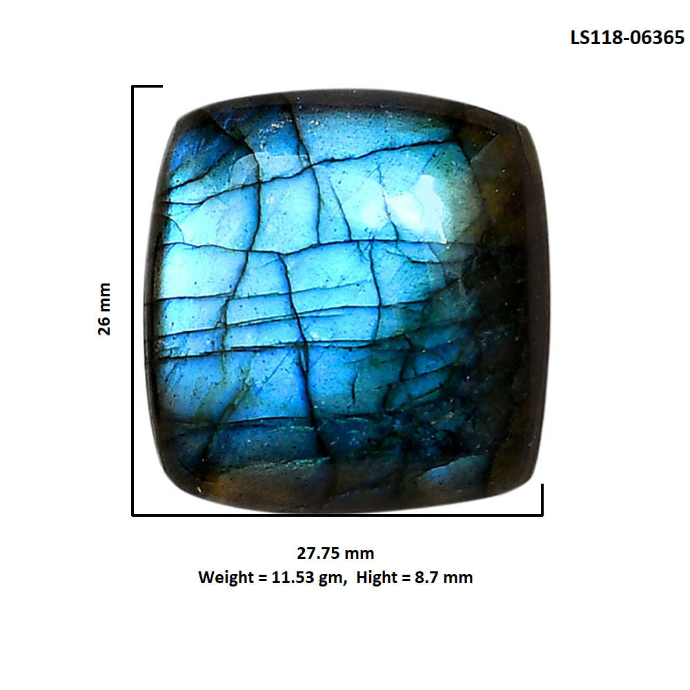 Blue Labradorite 27.75x26x8.7 mm Cushion Shape Polished Gemstone LS118-06365