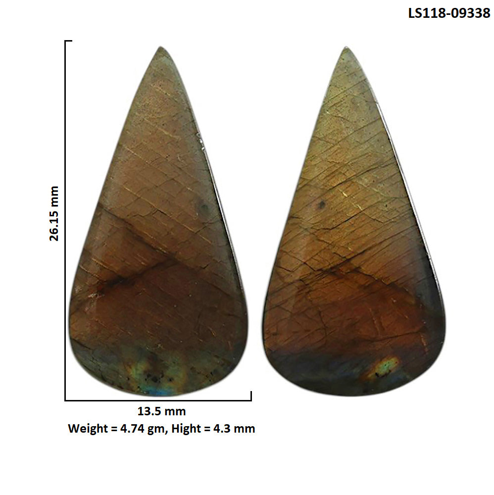 Natural Spectrolite Labradorite 13.5x26.15x4.3 mm Pear Shape Polished Gemstone LS118-09338