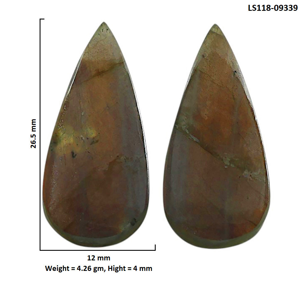 Natural Spectrolite Labradorite 12x26.5x4 mm Pear Shape Polished Gemstone LS118-09339