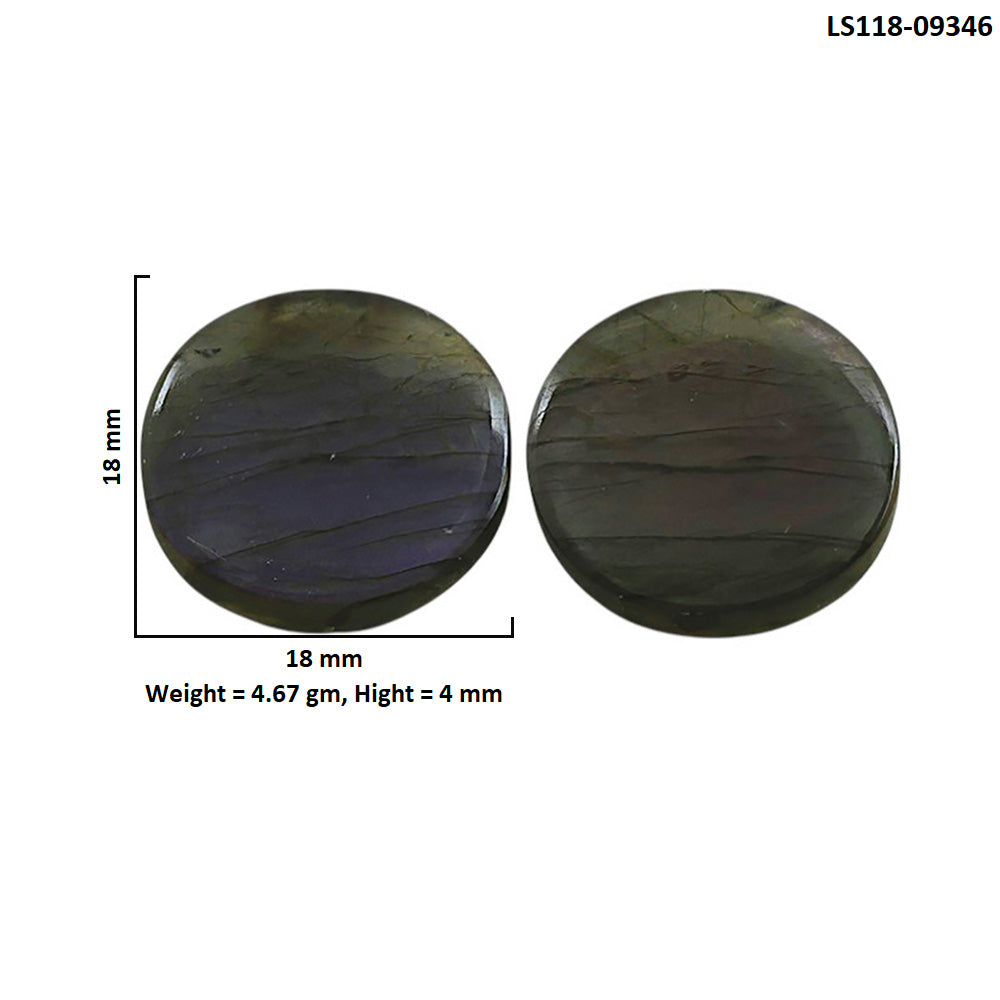 Natural Spectrolite Labradorite 18x18x4 mm Round Shape Polished Gemstone LS118-09346
