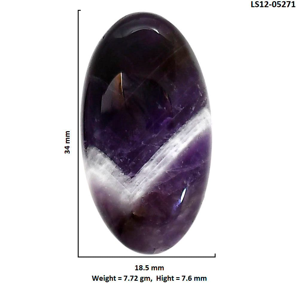 Chevron Amethyst 18.5x34x7.6 mm Oval Shape Polished Gemstone LS12-05271