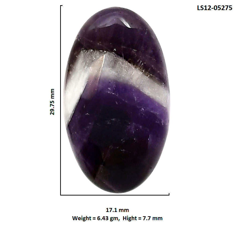 Chevron Amethyst 17.1x29.75x7.7 mm Oval Shape Polished Gemstone LS12-05275