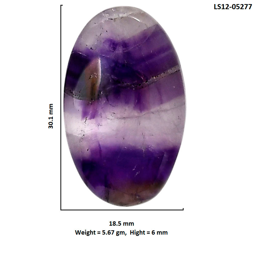 Chevron Amethyst 18.5x30.1x6 mm Oval Shape Polished Gemstone LS12-05277