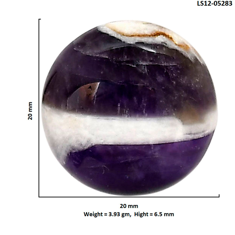 Chevron Amethyst 20x20x6.5 mm Round Shape Polished Gemstone LS12-05283