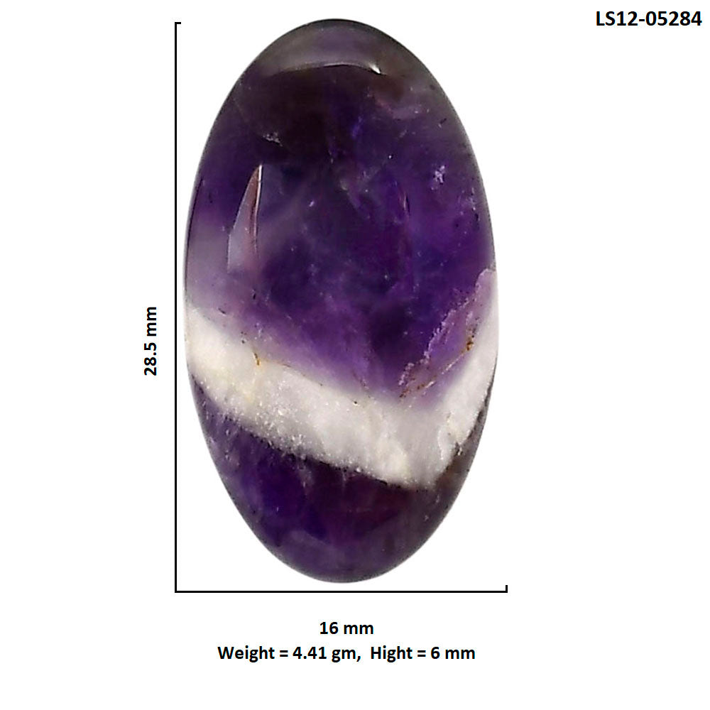 Chevron Amethyst 16x28.5x6 mm Oval Shape Polished Gemstone LS12-05284