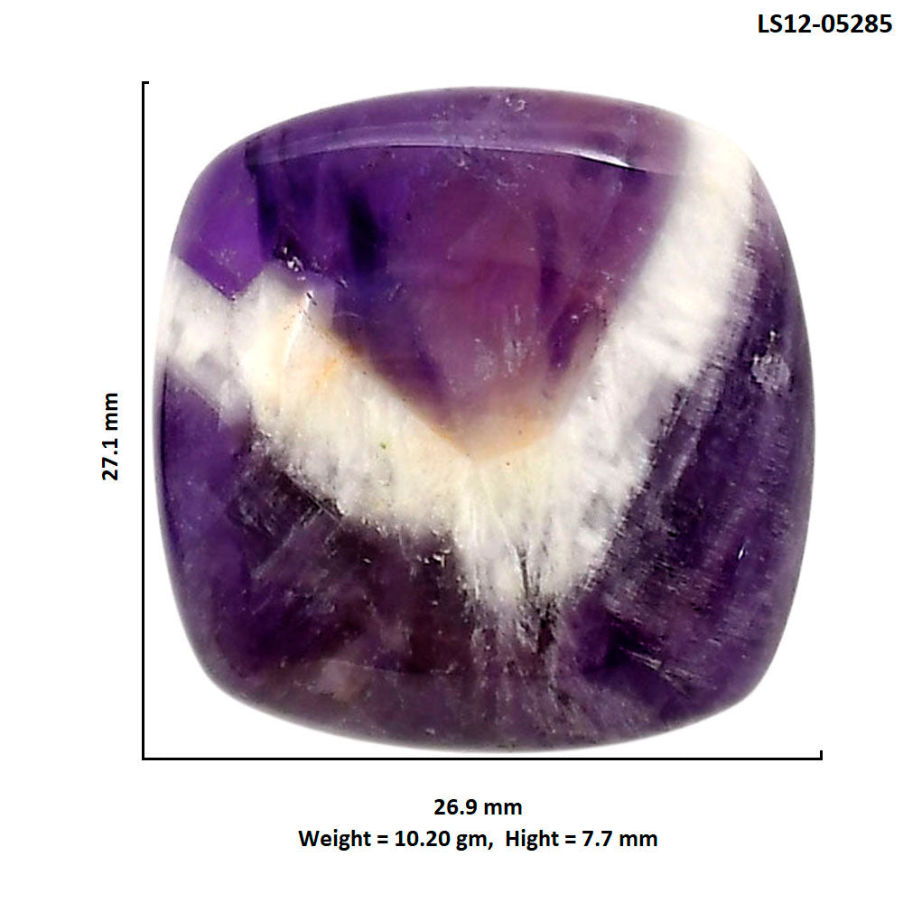 Chevron Amethyst 26.9x27.1x7.7 mm Cushion Shape Polished Gemstone LS12-05285