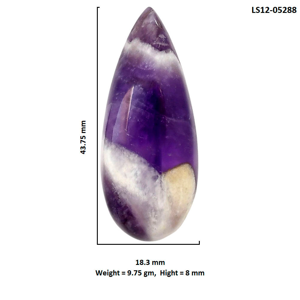 Chevron Amethyst 18.3x43.75x8 mm Pear Shape Polished Gemstone LS12-05288