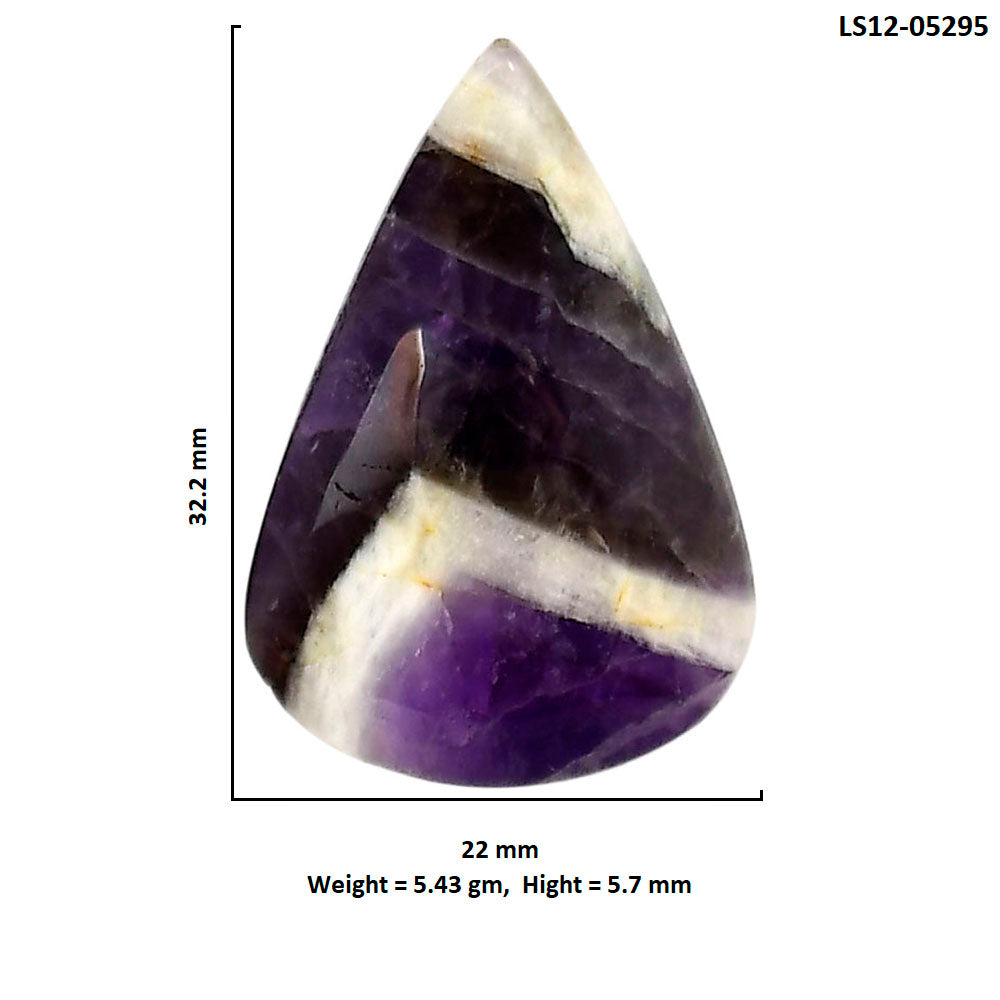 Chevron Amethyst 22x32.2x5.7 mm Pear Shape Polished Gemstone LS12-05295