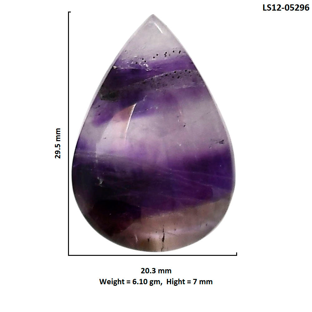 Chevron Amethyst 20.3x29.5x7 mm Pear Shape Polished Gemstone LS12-05296
