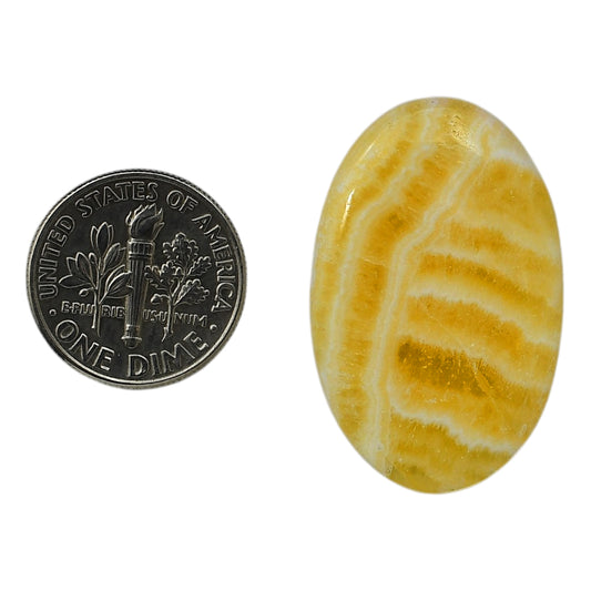 Yellow Aragonite 20.5x32.2x4 mm Oval Shape Polished Gemstone LS121-06394