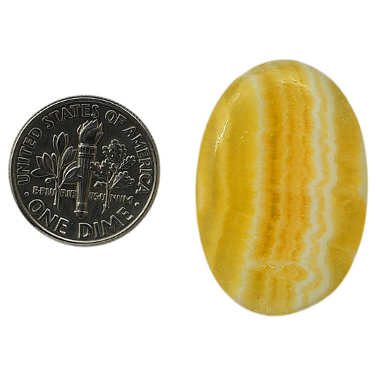 Yellow Aragonite 20.5x30.3x4 mm Oval Shape Polished Gemstone LS121-06395