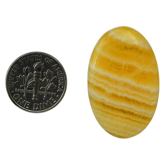 Yellow Aragonite 20.9x32.65x5 mm Oval Shape Polished Gemstone LS121-06399