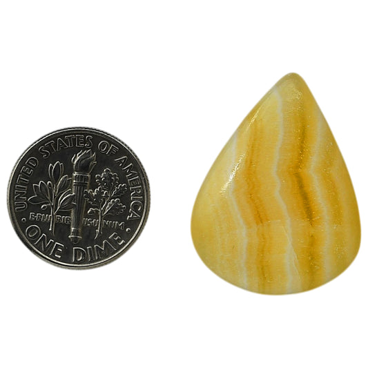 Yellow Aragonite 21.55x28x4 mm Pear Shape Polished Gemstone LS121-06400