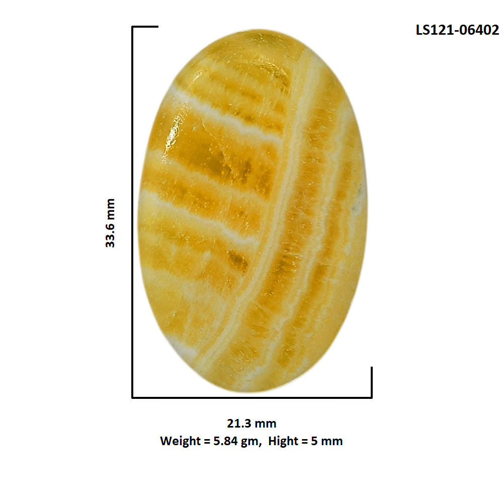Yellow Aragonite 21.3x33.6x5 mm Oval Shape Polished Gemstone LS121-06402