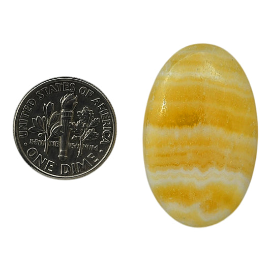 Yellow Aragonite 20x31.85x5.5 mm Oval Shape Polished Gemstone LS121-06405